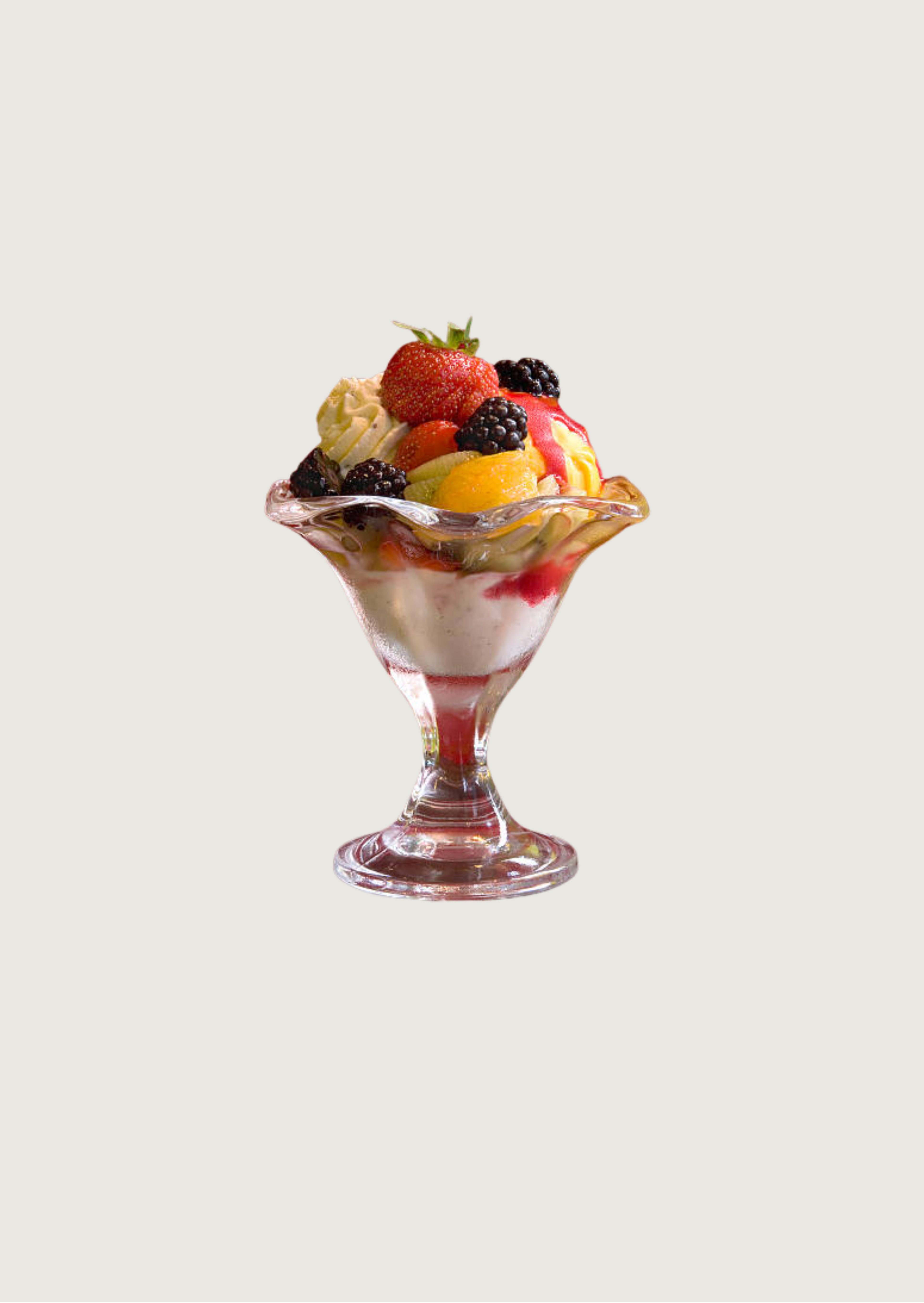 Mix Fruit Salad with ice cream